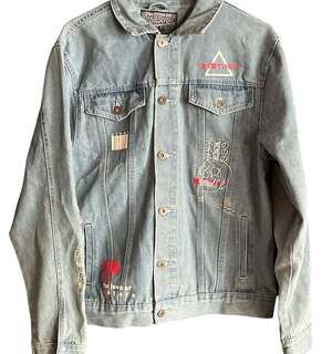 Brooklyn Cloth Denim Jean Jacket Unique New Age Tech Wave Men's Size Med NWT (A)